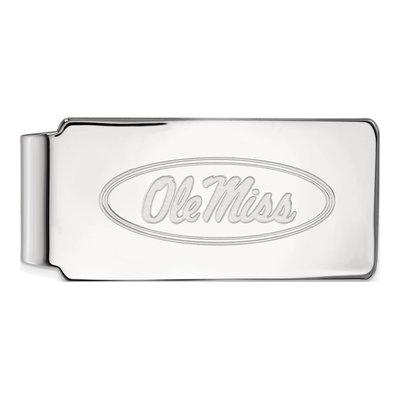 10K White Gold Logoart University Of Mississippi Ole Miss Money Clip