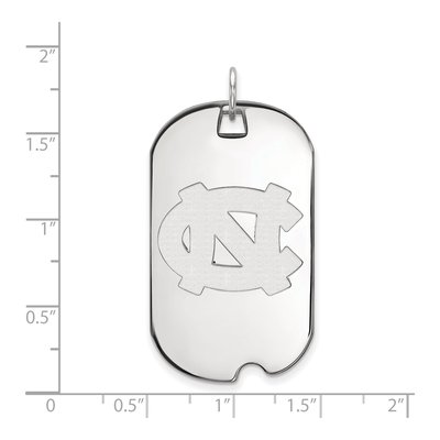 University of North Carolina 10K White Gold N-C Large Dog Tag Pendant – view 2