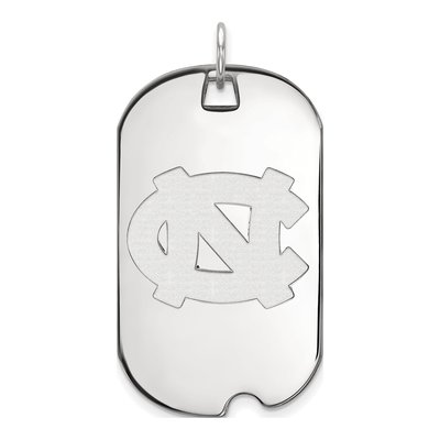 University of North Carolina 10K White Gold N-C Large Dog Tag Pendant