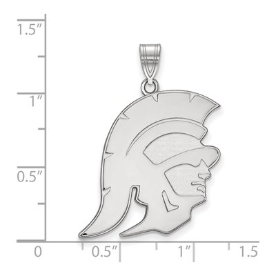 University of Southern California 10K White Gold Trojan Extra Large Pendant – view 2