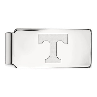 10K White Gold Logoart University Of Tennessee Letter T Money Clip