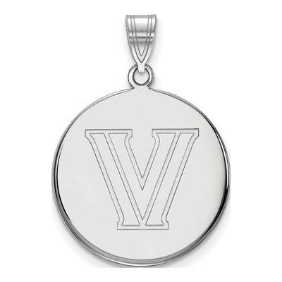 Villanova University 10K White Gold Large Disc Letter V Pendant
