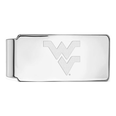 10K White Gold Logoart West Virginia University W-V Money Clip