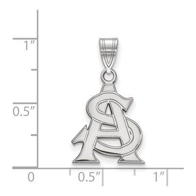 Arizona State University 10K White Gold A-S Medium Pendant – view 2