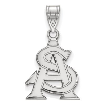Arizona State University 10K White Gold A-S Medium Pendant