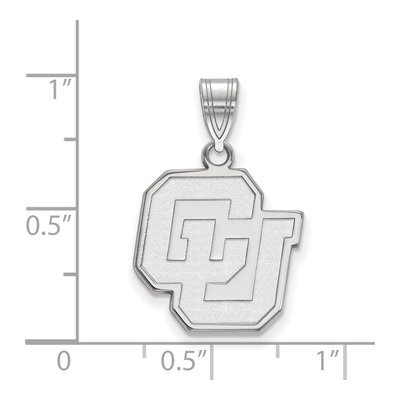 University of Colorado 10K White Gold Medium C-U Pendant – view 2