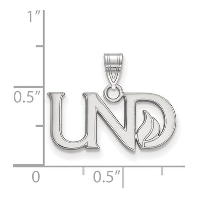 University of North Dakota 10K White Gold U-N-D Small Pendant – view 2