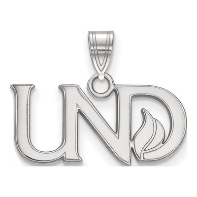 University of North Dakota 10K White Gold U-N-D Small Pendant