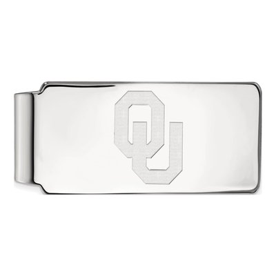 10K White Gold Logoart University Of Oklahoma O-U Money Clip