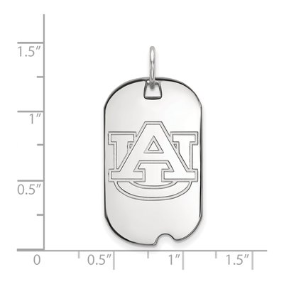 Auburn University 10K White Gold Small Dog Tag Pendant – view 2
