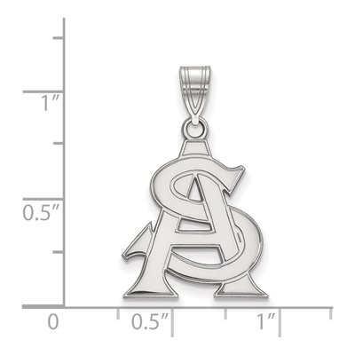 Arizona State University 10K White Gold A-S Large Pendant – view 2