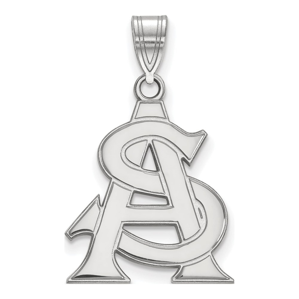 Arizona State University 10K White Gold A-S Large Pendant