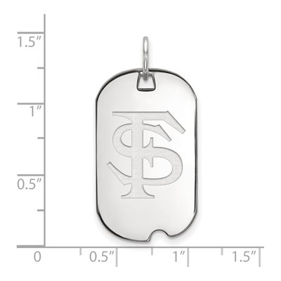 Florida State University 10K White Gold F-S Small Dog Tag Pendant – view 2