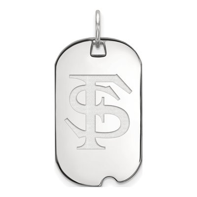Florida State University 10K White Gold F-S Small Dog Tag Pendant