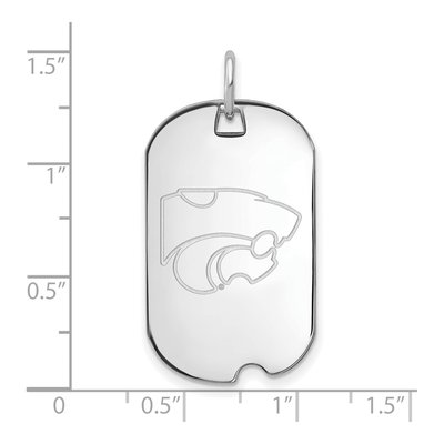 Kansas State University 10K White Gold Wildcat Small Dog Tag Pendant – view 2