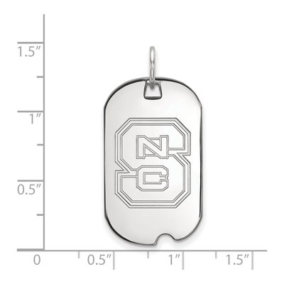 North Carolina State University 10K White Gold N-C-S Small Dog Tag Pendant – view 2