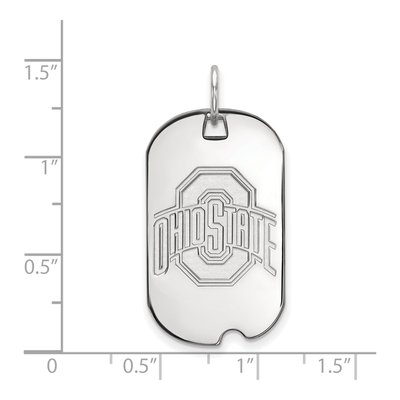10K White Gold Logoart The Ohio State University Small Dog Tag Pendant – view 2