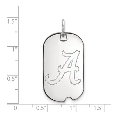 University of Alabama 10K White Gold Small Dog Tag Pendant – view 2