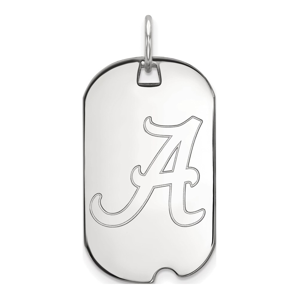 10K White Gold Logoart University Of Alabama Small Dog Tag Pendant