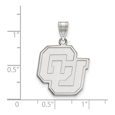 University of Colorado 10K White Gold C-U Large Pendant – view 2