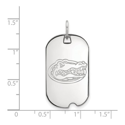 University of Florida 10K White Gold Small Gator Dog Tag Pendant – view 2