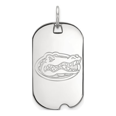 University of Florida 10K White Gold Small Gator Dog Tag Pendant