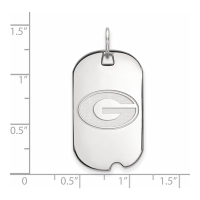 University of Georgia 10K White Gold Small Dog Tag Letter G Pendant – view 2