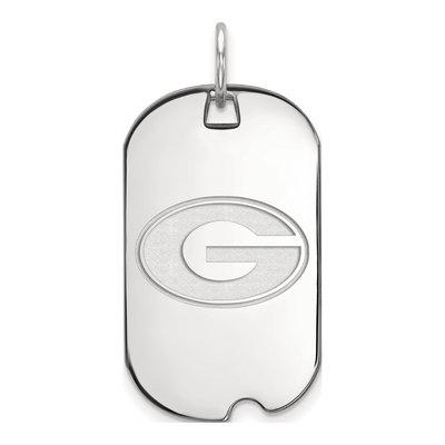 University of Georgia 10K White Gold Small Dog Tag Letter G Pendant