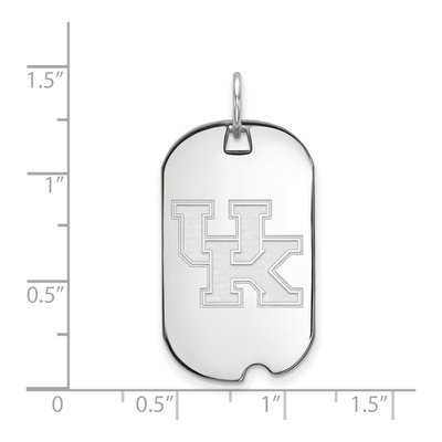 University of Kentucky 10K White Gold U-K Small Dog Tag Pendant – view 2