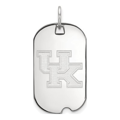 University of Kentucky 10K White Gold U-K Small Dog Tag Pendant
