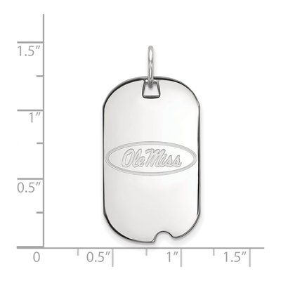 University of Mississippi 10K White Gold Ole Miss Small Dog Tag Pendant – view 2