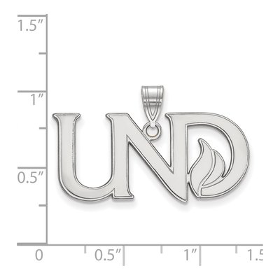 University of North Dakota 10K White Gold U-N-D Large Pendant – view 2
