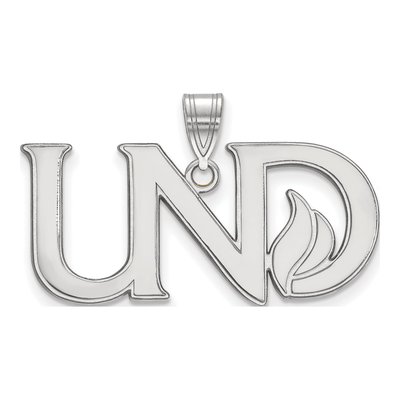 University of North Dakota 10K White Gold U-N-D Large Pendant