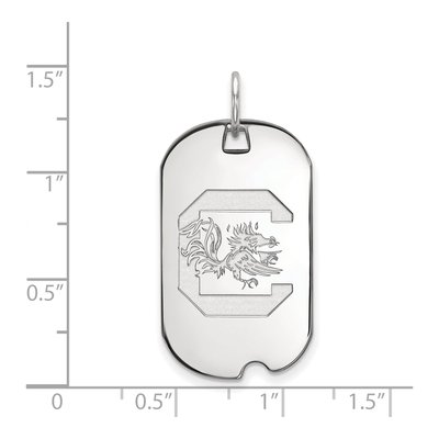 University of South Carolina 10K White Gold Small Dog Tag Pendant – view 2