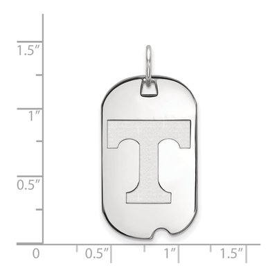 University of Tennessee 10K White Gold Small Dog Tag Letter T Pendant – view 2