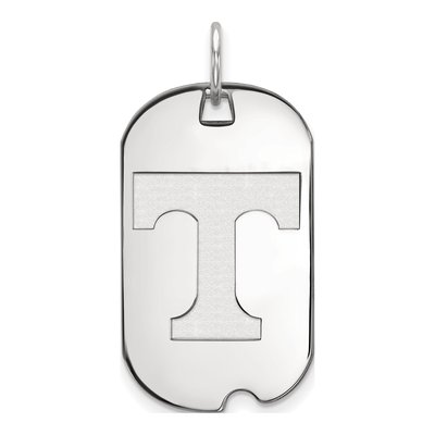 University of Tennessee 10K White Gold Small Dog Tag Letter T Pendant