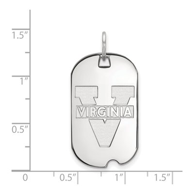 University of Virginia 10K White Gold Small Dog Tag Pendant – view 2