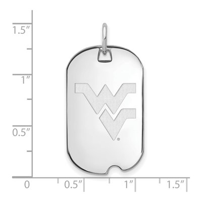 West Virginia University 10K White Gold Small Dog Tag Pendant – view 2