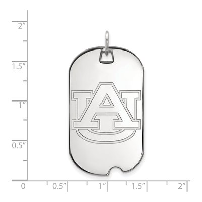 Auburn University 10K White Gold Large Dog Tag Pendant – view 2