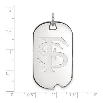 Florida State University 10K White Gold F-S Large Dog Tag Pendant – view 2