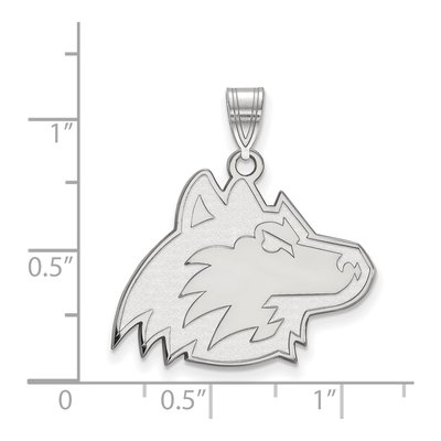 Northern Illinois University 10K White Gold Huskie Large Pendant – view 2