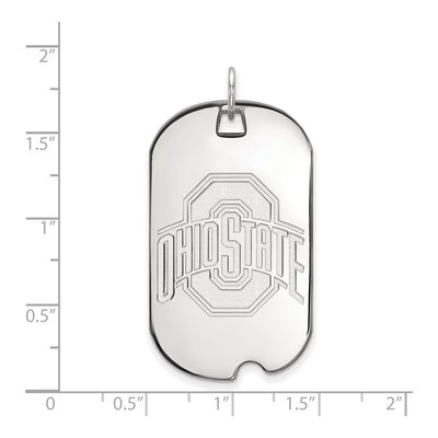 Ohio State University 10K White Gold Large Dog Tag Pendant – view 2