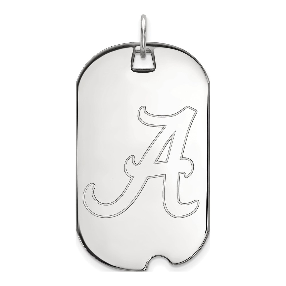 10K White Gold Logoart University Of Alabama Large Dog Tag Pendant