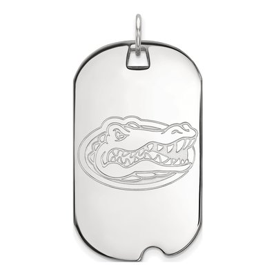 University of Florida 10K White Gold Gator Large Dog Tag Pendant