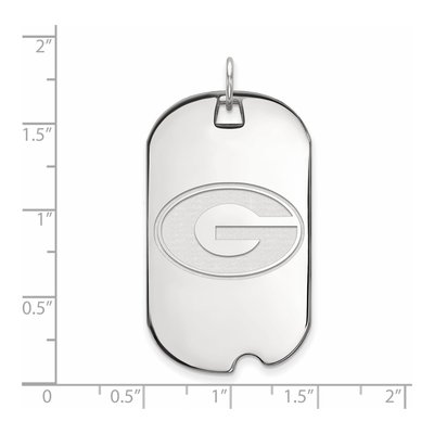 University of Georgia 10K White Gold Large Dog Tag Letter G Pendant – view 2
