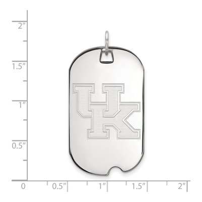 University of Kentucky 10K White Gold U-K Large Dog Tag Pendant – view 2