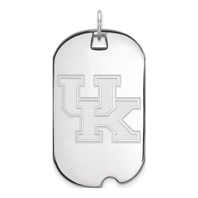 University of Kentucky 10K White Gold U-K Large Dog Tag Pendant