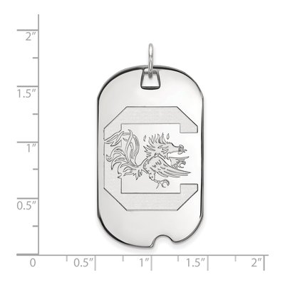University of South Carolina 10K White Gold Large Dog Tag Pendant – view 2