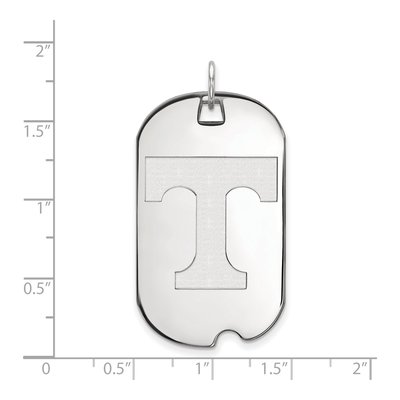 University of Tennessee 10K White Gold Large Dog Tag Letter T Pendant – view 2