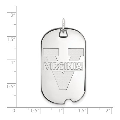 University of Virginia 10K White Gold Large Dog Tag Pendant – view 2